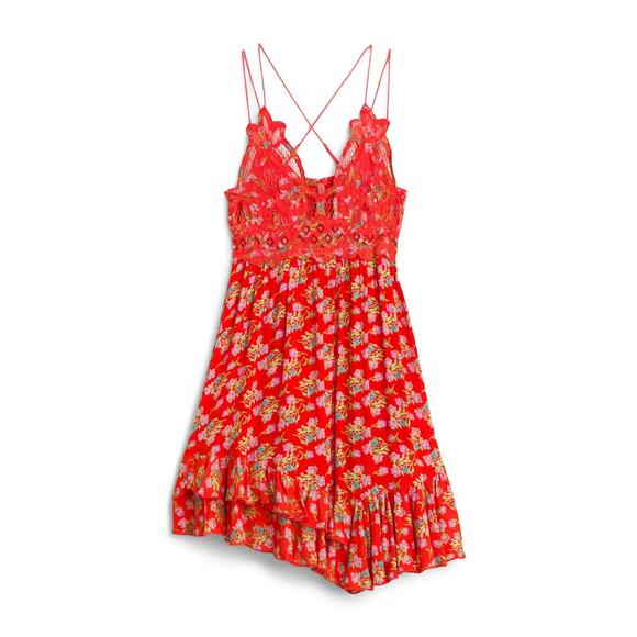 Free People Adella Floral Sleeveless Slip Mini Dress - M - Picture 1 of 8
